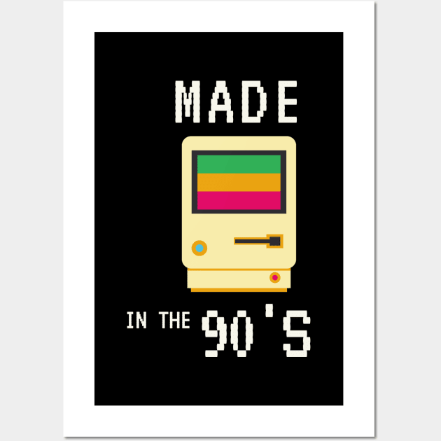 Rainbow Computer Retro Vintage Made in the 90's 80s 70s 1990 Classic Old School Cute Funny Gift Sarcastic Happy Fun Introvert Awkward Geek Hipster Silly Inspirational Motivational Birthday Present Wall Art by EpsilonEridani